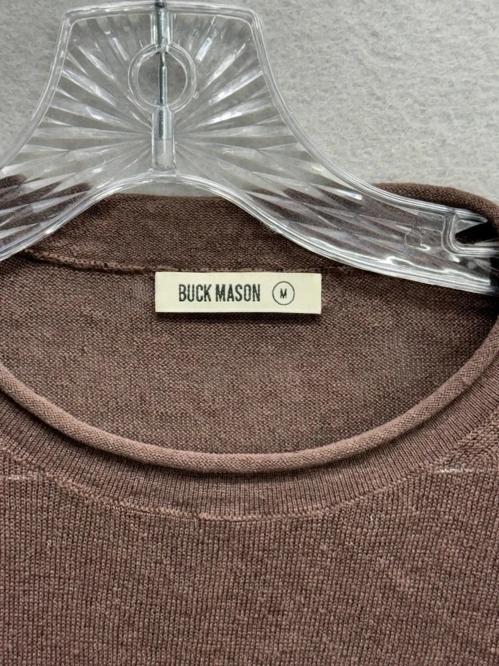 Buck Mason Brown Crewneck Long Sleeve Tee